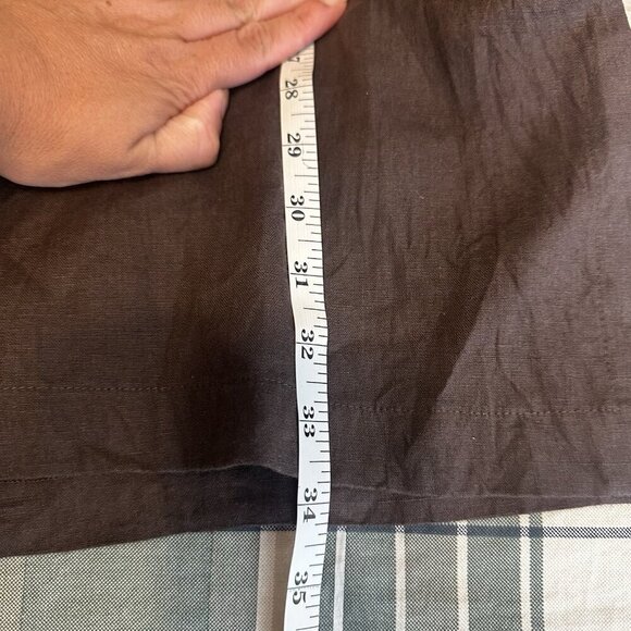 Comptoir Des Cotonniers Brown Linen Tunic Dress EU 40 US 8 Embroidered Boho - Picture 13 of 13